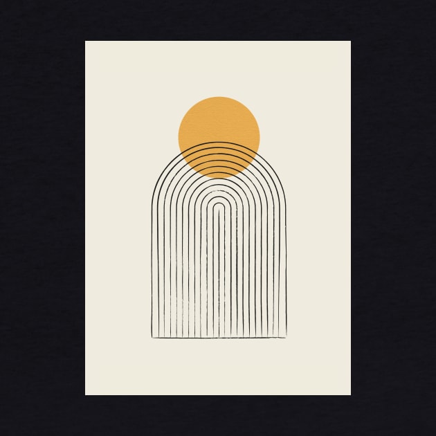 Sun mountain abstract - Mid century modern by moonlightprint